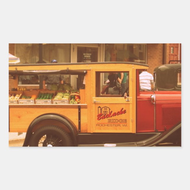 Classic Food Truck Rectangular Sticker (Front)