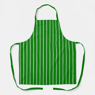 Classic Forest Green and Thin White Stripes Apron