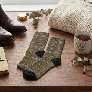 Classic Forest Green Tartan Plaid Pattern Socks