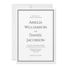 Classic Formal Black White Double Border Wedding