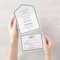Classic Formal Black White Wedding Menu Choice