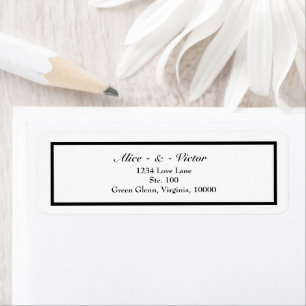 Classic Formal Black White Wedding Return Address Label