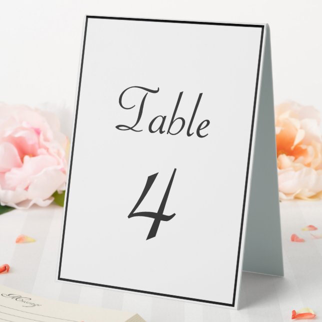 Classic Formal Black & White Wedding Table Number (In SItu (Wedding))