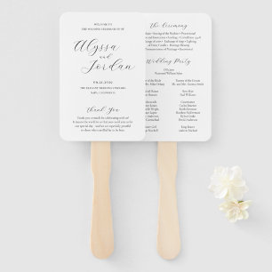 Classic Formal Elegant Wedding Program Hand Fan