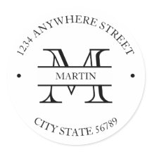 Classic Formal Family Name Initial Return Address