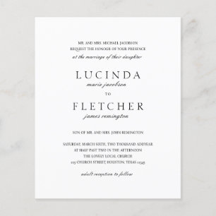 Classic Formal QR Code Budget Wedding Invitation