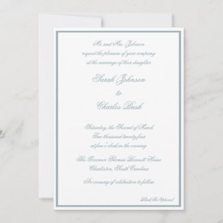 Classic Formal Wedding Invitation - Coastal Blue