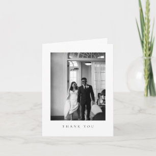 Classic Formal Wedding Photo QR Code Folded Thank You Card