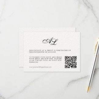Classic Formal Wedding RSVP Card QR Code