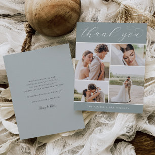 Classic Four Multi Photo Wedding Flat Thank You Card