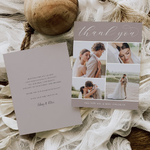 Classic Four Multi Photo Wedding Flat Thank You Card