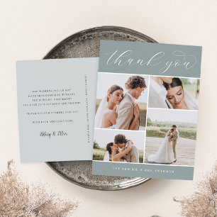 Classic Four Multi Photo Wedding Thank You Postcard