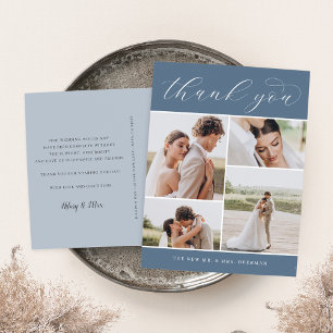 Classic Four Multi Photo Wedding Thank You Postcard