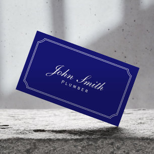 Classic Frame Dark Blue Plumbing Business Card