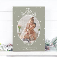 Classic Frame Neutral Green Seaon's Greeting Photo