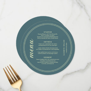 Classic Frame on Marine Blue background, wedding Menu