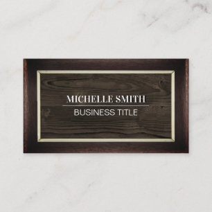 Classic Frame   Wood Grain   Vintage Business Card
