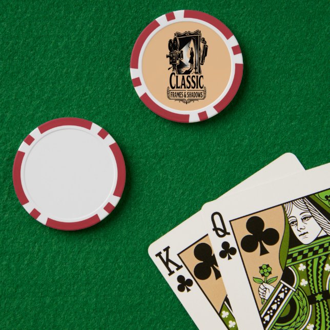 Classic Frames & Shadows Vintage Noir Cinema Poker Chips (Poker Table (Double))