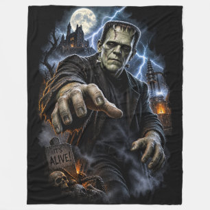 Classic Frankenstein Monster Horror Movie Fleece Blanket