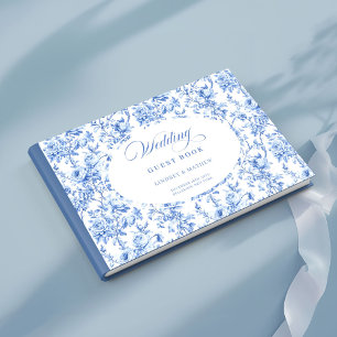 Classic French Blue Roses Toile Guest Book