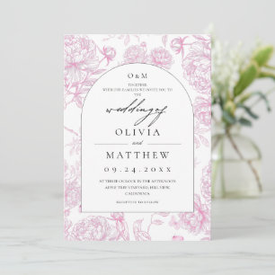 Classic French Floral Wedding Invitation