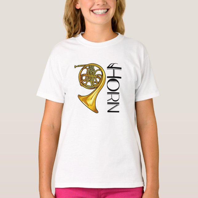 Classic French Horn Kids T-shirt (Front)
