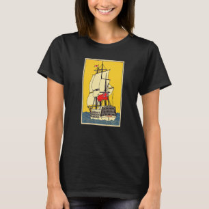 Classic Frigate Sail Ship Cannons Sails Old Canadi T-Shirt