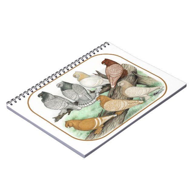 Classic Frill Pigeons Blondinettes Notebook (Left Side)