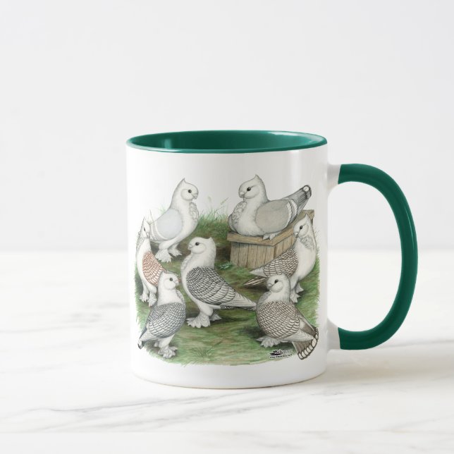 Classic Frill Pigeons Mug (Right)
