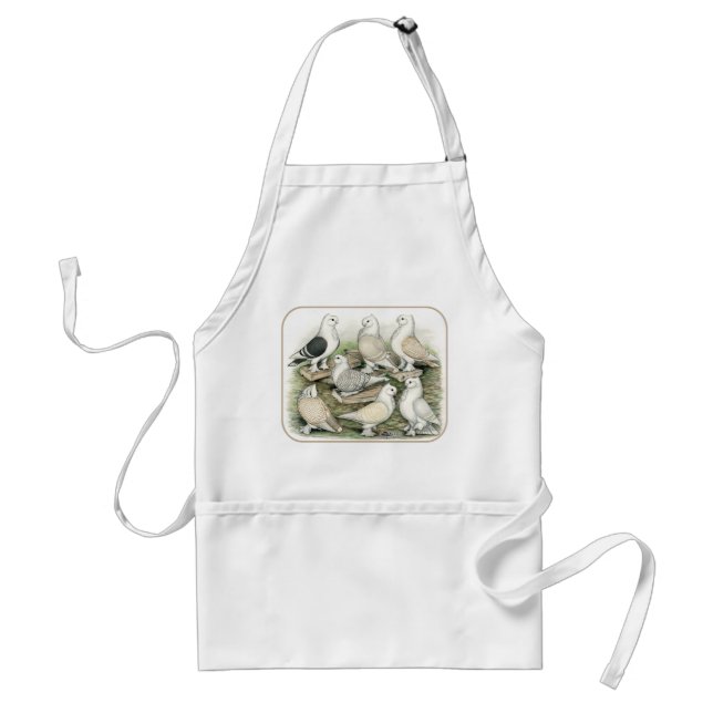Classic Frill Pigeons Satinettes Standard Apron (Front)