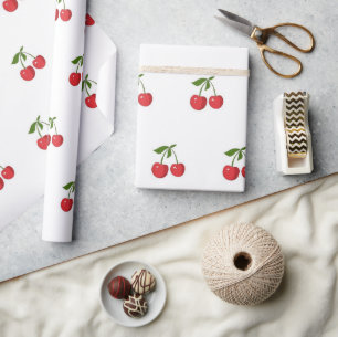 Classic Fruit Pattern Red Cherry Spring & Summer Wrapping Paper