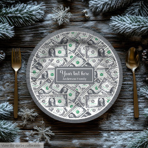 Classic funny gift dollar pattern personalized paper plate