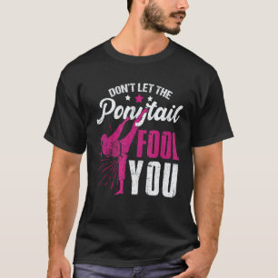 Classic Funny Ponytail Girl Karate Taekwondo Judo T-Shirt