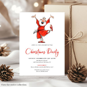 Classic Funny Santa Watercolor Christmas Invite