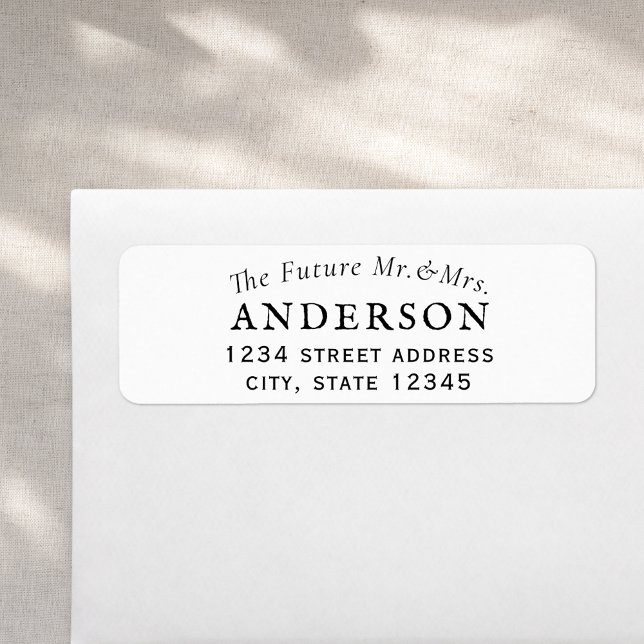 Classic Future Mr Mrs Wedding Return Address Label (Creator Uploaded)