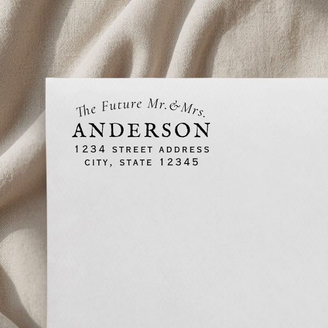 Classic Future Mr Mrs Wedding Return Address Rubber Stamp (Creator Uploaded)