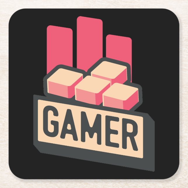 Classic Gamer Square Paper Coaster (Front)