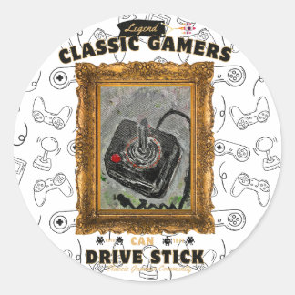 Classic Gamers Birthday Party Groovy Vision Classic Round Sticker