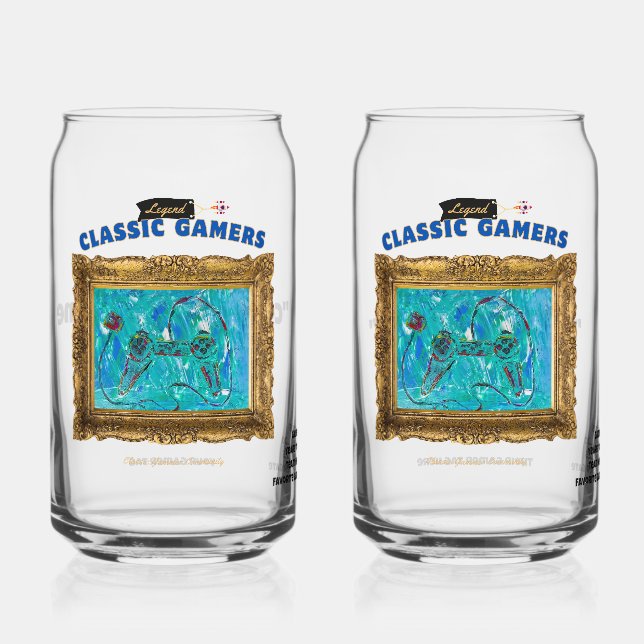 Classic Gamers Cool Play Couples Set Can Glass (Front)