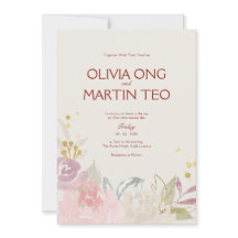 Classic Garden-Themed Wedding Invitation Card