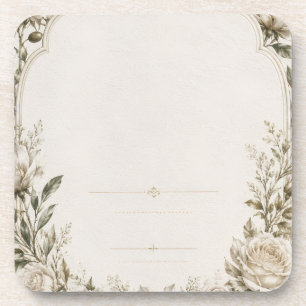 Classic Garden Wedding Invitation Coaster