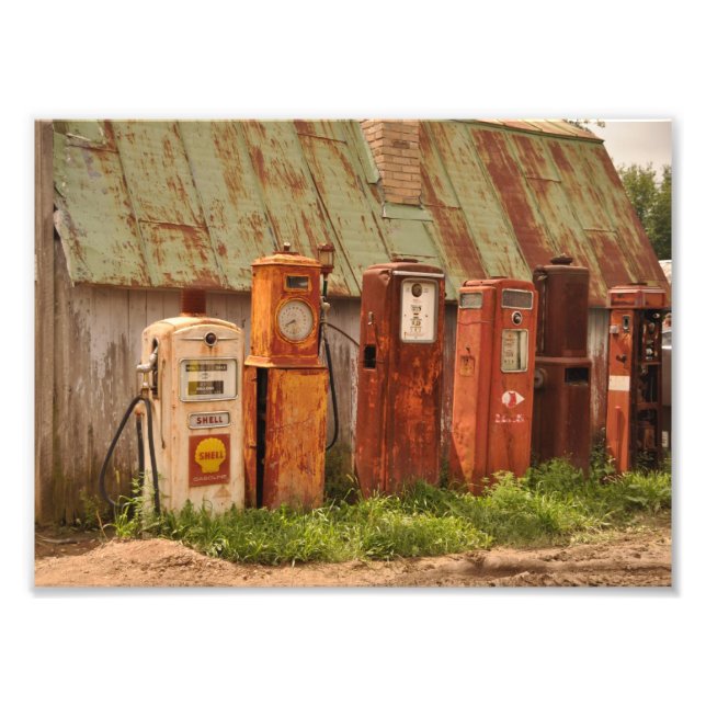 Classic Gas Pumps Photo Print (Front)