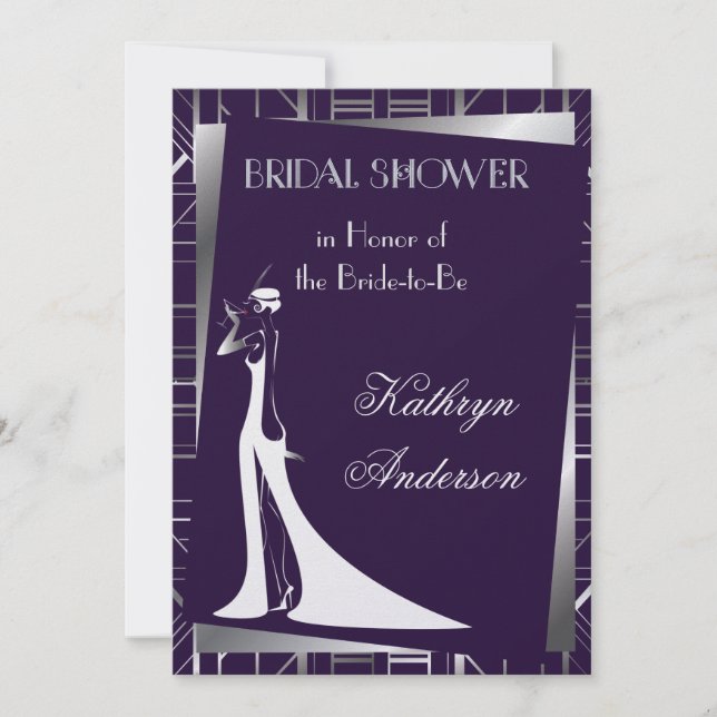 Classic Gatsby Deco Bridal Shower Manuela Invitation (Front)