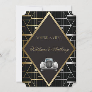 Classic Gatsby Deco Wedding Invitation