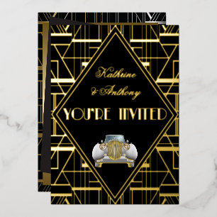 Classic Gatsby Deco Wedding Invitation