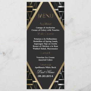 Classic Gatsby Deco Wedding Menu 2