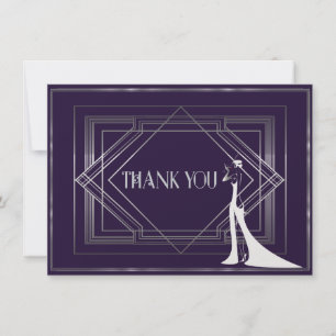 Classic Gatsby Deco Wedding Thank You 2 Manuela Card