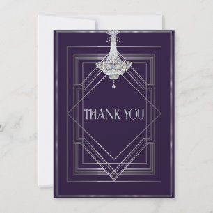 Classic Gatsby Deco Wedding Thank You Manuela Card