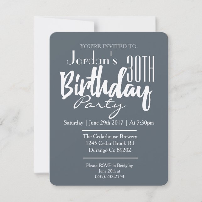 Classic Gender Neutral Birthday Party Invitation (Front)