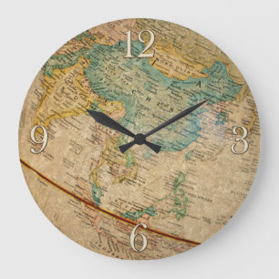 Classic Geographical Globe Artwork Large Clock
